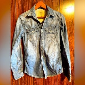 American Eagle Pearl Snap Denim (xs)